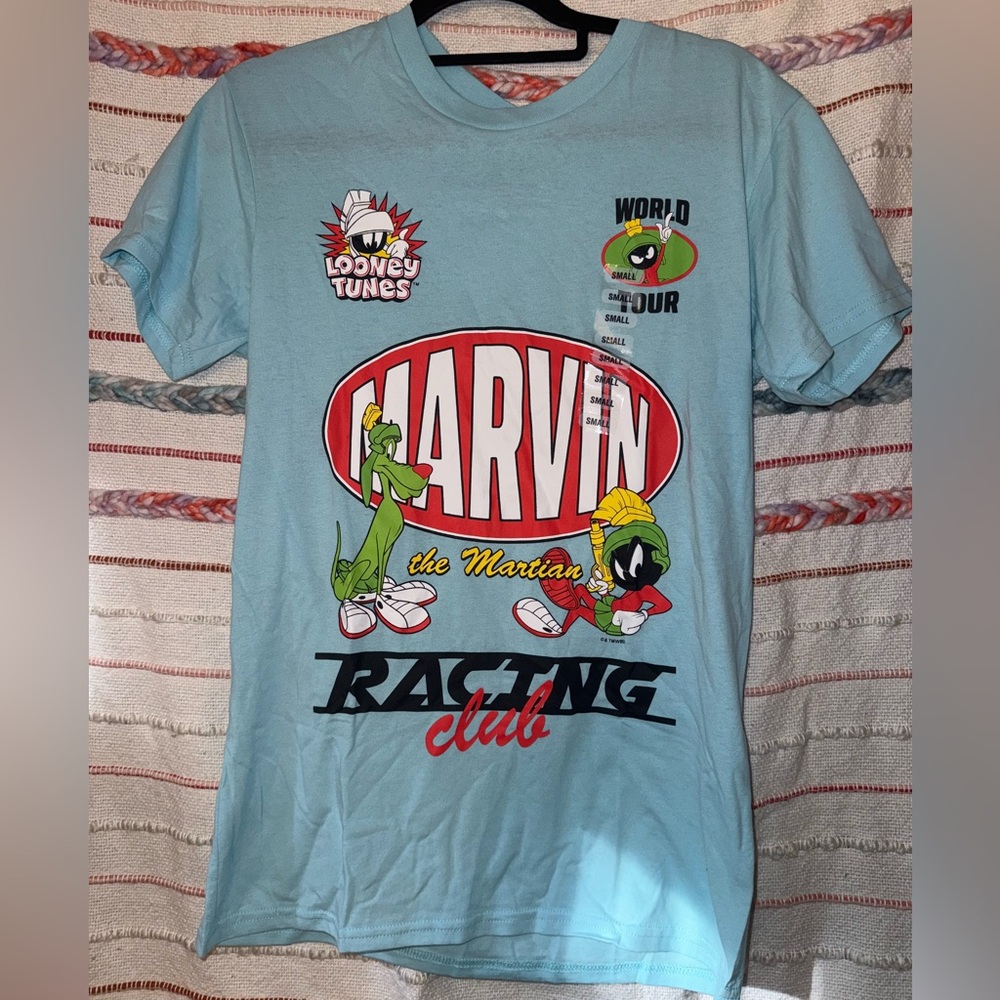 Warner Bros. Light Blue Marvin the Martian Tee -‎ Size Medium